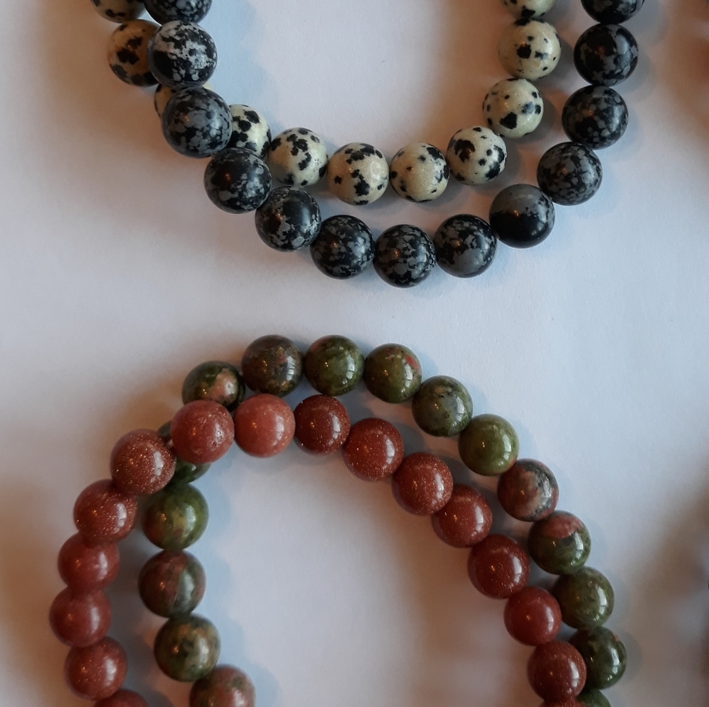 Pair Gemstone Stretch Bracelets - Picture 3 of 4